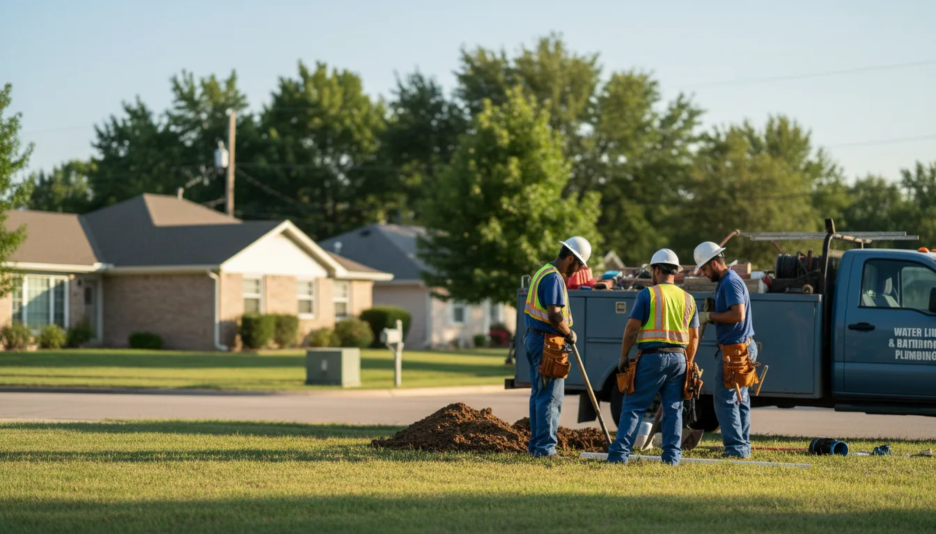 Residential water line and bathroom plumbing service in North Fairfield, OH